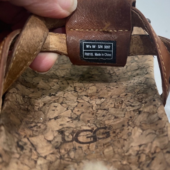 Ugg Australia Deitra cork, studded leather, T- strap thong sandals - Picture 4 of 4